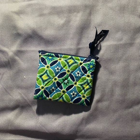 Blue & Green Vera Bradley Shoulder Bag, Wallet, Key Chain Wallet, & Coin Purse - Picture 6 of 8